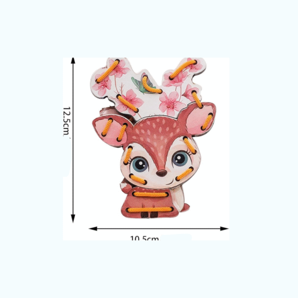 Animaux à enfiler gazelle jouet de laçage en bois Montessori pour enfants au Maroc