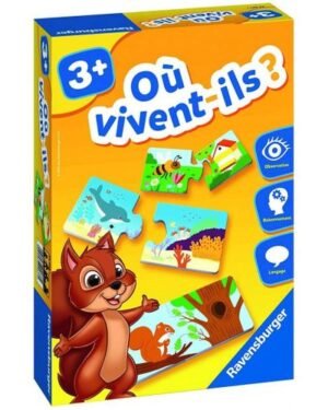 Jeu éducatif Les animaux et leur habitat pour apprendre où vivent les animaux, stimuler logique et observation des enfants au Maroc