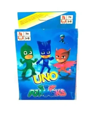 Jeu de cartes Uno Pyjamasques pour enfants, favorisant amusement, stratégie et interaction en famille au Maroc.