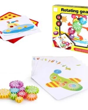 Panneau Montessori en bois avec engrenages éducatif pour enfants