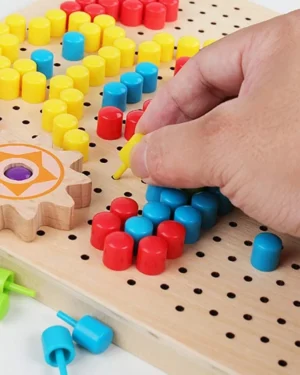 Plateau Montessori Pavage Mosaïque Pixel – Jouet éducatif pour enfants, stimule motricité fine, créativité et apprentissage des couleurs, disponible au Maroc