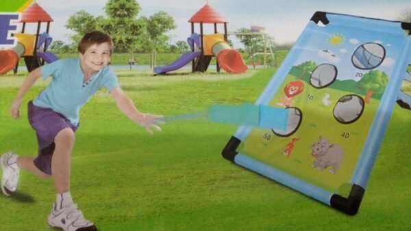 Jeu de lancer pour enfants avec cibles colorées, idéal pour la motricité
