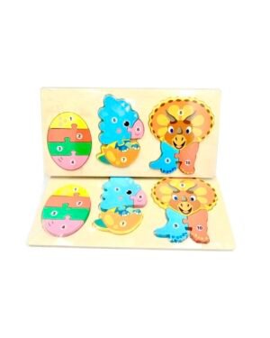 Puzzle éducatif Triceratops pour enfants – Jeu évolutif sur le thème des dinosaures