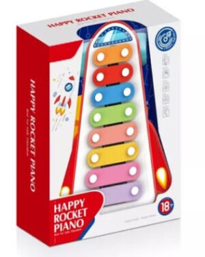 Xylophone mini en bois forme fusée – jouet musical éducatif pour enfants