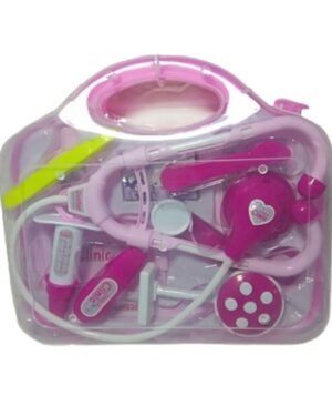 Mallette médicale rose pour enfants avec accessoires de docteur – jouet éducatif d’imitation