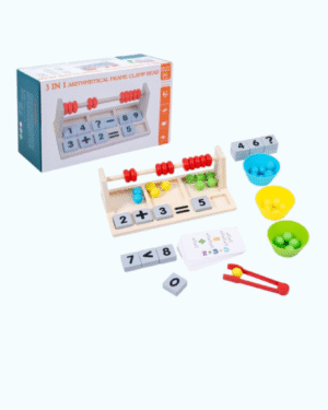 Support éducatif en bois pour enfants avec perles, jeu de tri et boulier pour apprentissage des chiffres