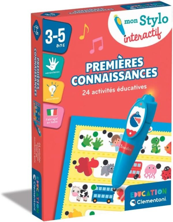 Stylo interactif éducatif Clementoni avec cartes illustrées et 24 activités d’éveil pour enfants