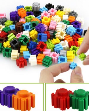 Ensemble de 100 pièces de construction colorées pour enfants, jeu éducatif et créatif pour développer motricité et imagination
