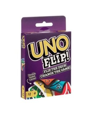 UNO Flip – jeu de cartes recto verso pour famille, stratégie et amusement pour enfants et adultes.
